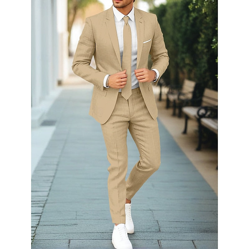 Costume homme deux pièces décontracté, huit coloris, kaki