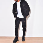 Ensemble cargo homme veste et pantalon slim, cinq coloris