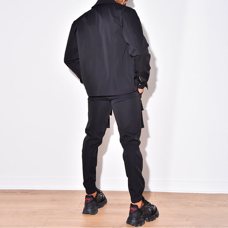 Ensemble cargo homme veste et pantalon slim, cinq coloris