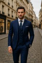 Costume homme 3 pièces, veste, gilet et pantalon, neuf coloris