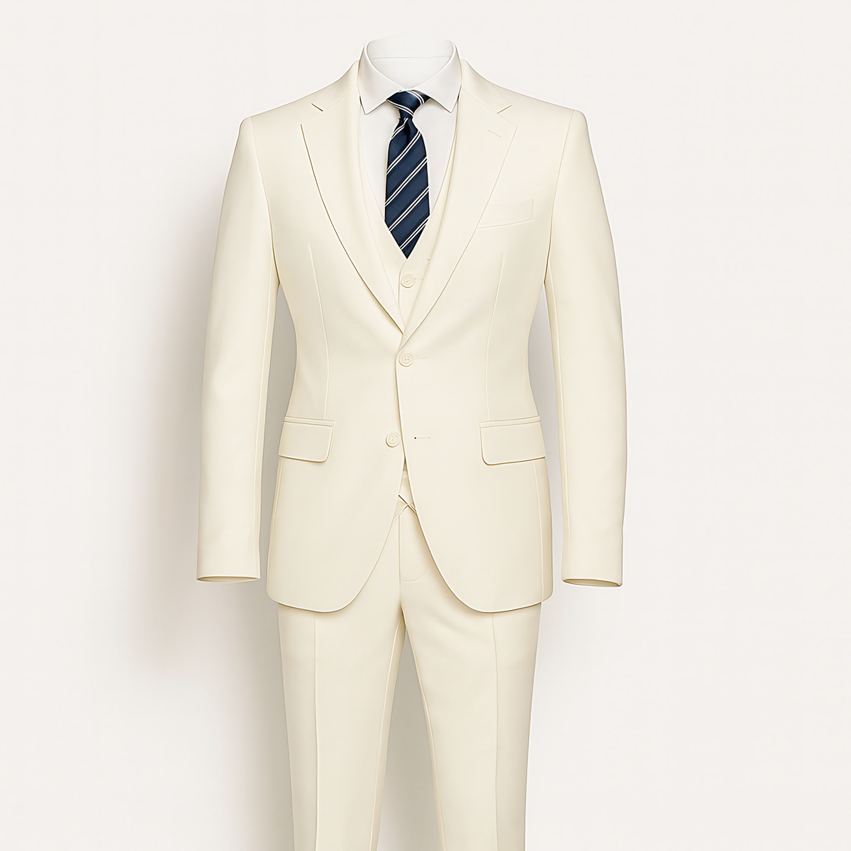 Costume homme 3 pièces, veste, gilet et pantalon, neuf coloris, blanc