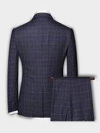 Costume 3 pièces homme à carreaux, coupe ajustée, du XS au 2XL