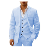 Costume de mariage d'été homme 3 pièces, dix coloris, bleu clair