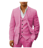 Costume de mariage d'été homme 3 pièces, dix coloris, rose foncé