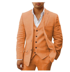 Costume de mariage d'été homme 3 pièces, dix coloris, orange