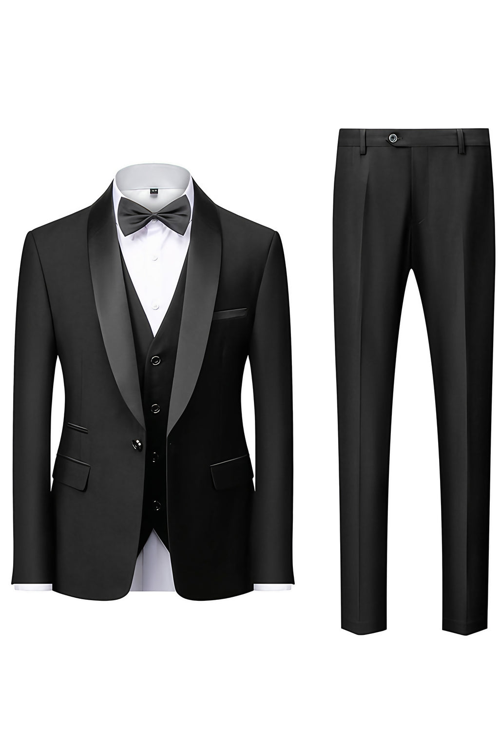 Costume homme avec veste, pantalon et écharpe assortie, onze coloris