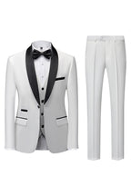 Costume homme avec veste, pantalon et écharpe assortie, onze coloris, blanc
