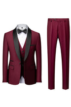 Costume homme avec veste, pantalon et écharpe assortie, onze coloris, rouge