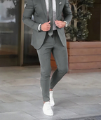 Costume homme deux pièces, veste structurée et pantalon, 13 coloris, gris