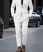 Costume homme deux pièces, veste structurée et pantalon, 13 coloris, blanc