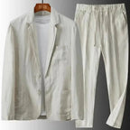 Costume homme deux pièces, veste et pantalon assortis, kaki