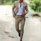 Costume homme veste et pantalon assortis, sept coloris, XXS au 3XL, beige