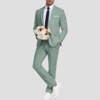 Costume d'été homme léger, veste deux boutons, du M au 6XL, vert