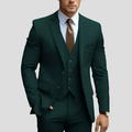 Costume trois pièces homme coupe slim, treize coloris, vert foncé