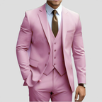 Costume trois pièces homme coupe slim, treize coloris, rose