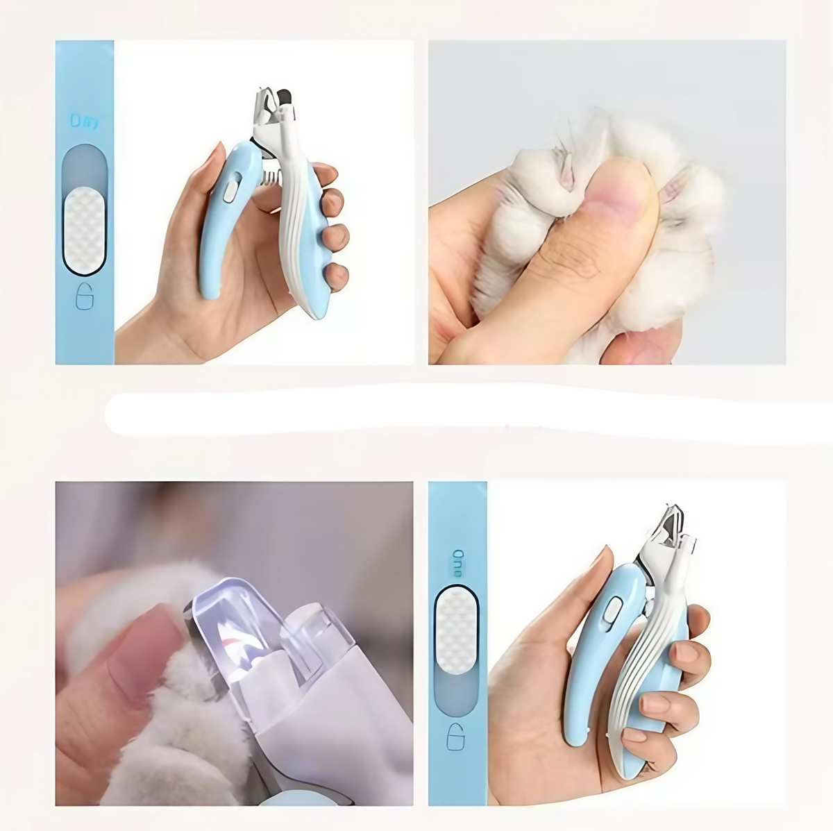Coupe-griffes pour chien et chat avec lumière LED, lames demi-lune