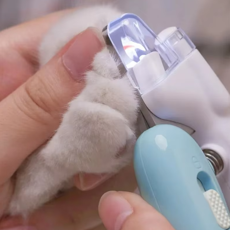 Coupe-griffes pour chien et chat avec lumière LED, lames demi-lune
