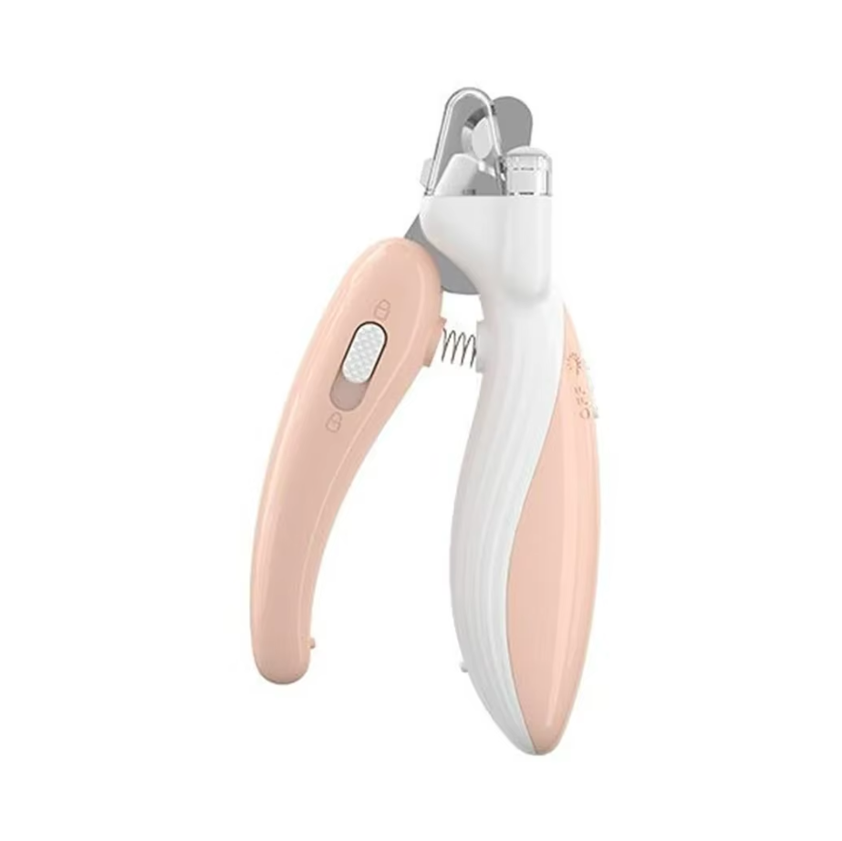 Coupe-griffes pour chien et chat avec lumière LED, lames demi-lune, rose