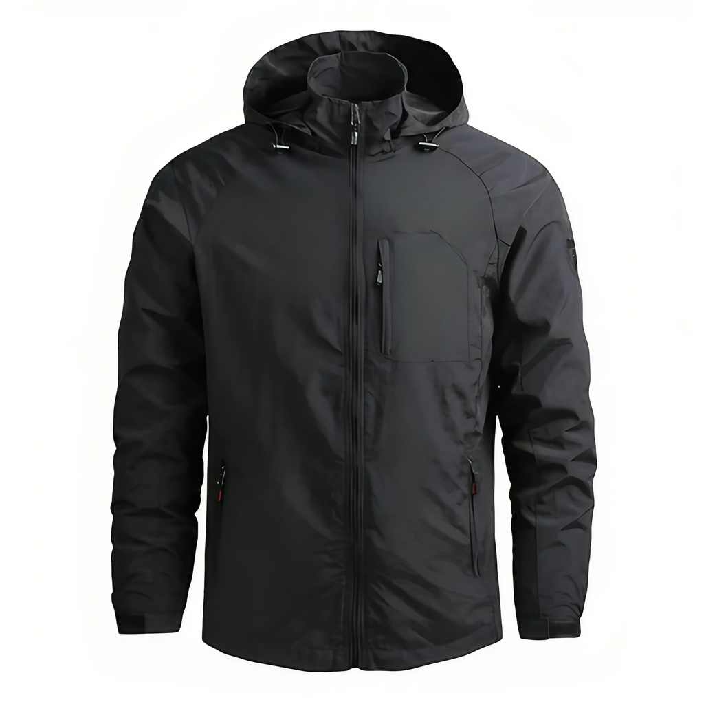 Coupe-vent homme imperméable à capuche, léger, du S au 2XL, noir