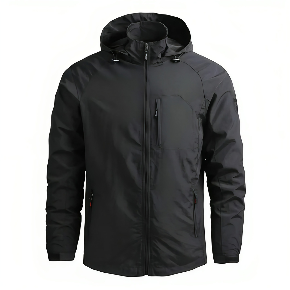 Coupe-vent homme imperméable à capuche, léger, du S au 2XL, noir