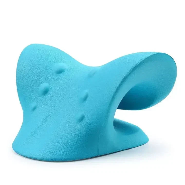 Coussin cervical en forme de V à picots, cinq coloris, bleu