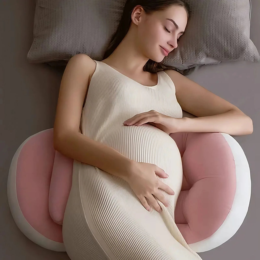 Coussin de grossesse en U, housse lavable, rose, bleu ou vert, rose