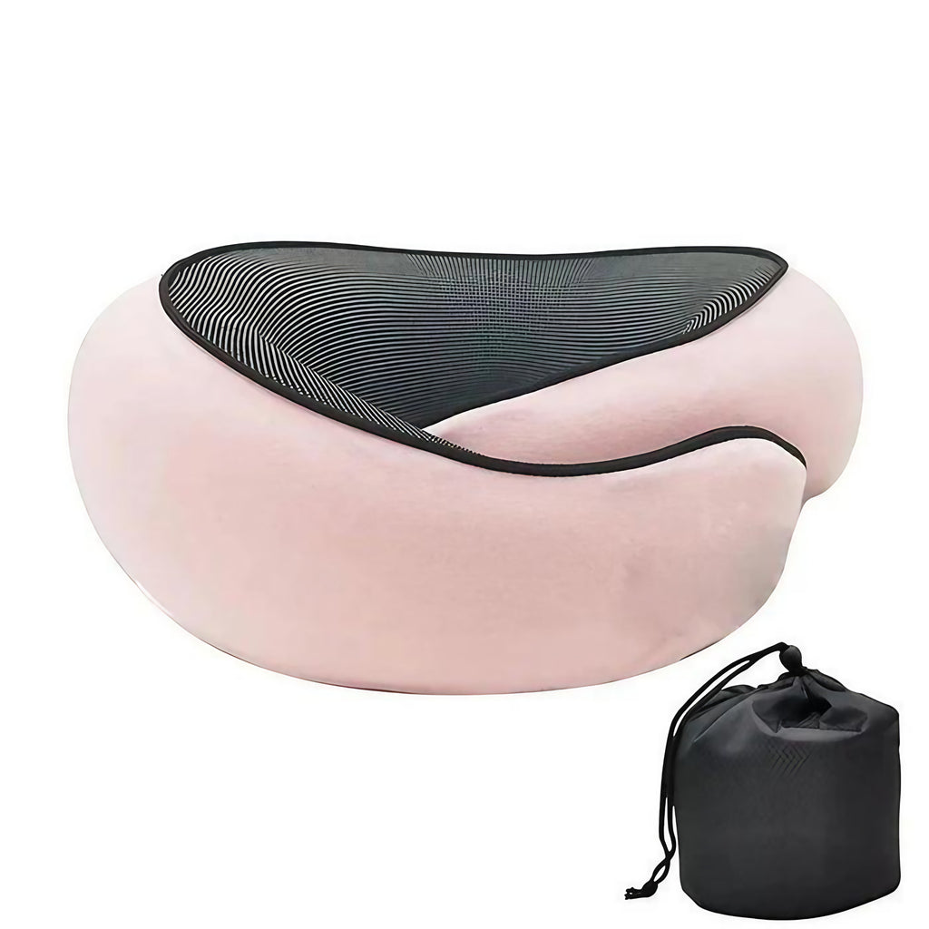 Coussin de voyage en U, mousse à mémoire de forme, 290 g, rose