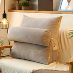 Coussin dossier en forme de coin avec poches, huit coloris, gris clair