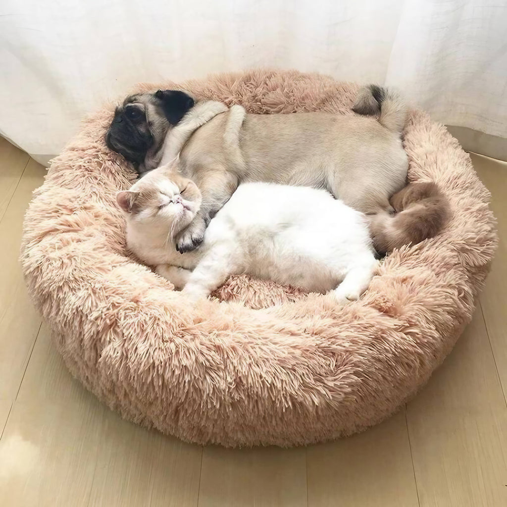 Coussin rond pour chat, rembourrage moelleux, de 40 à 100 cm