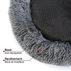 Coussin rond pour chat, rembourrage moelleux, de 40 à 100 cm