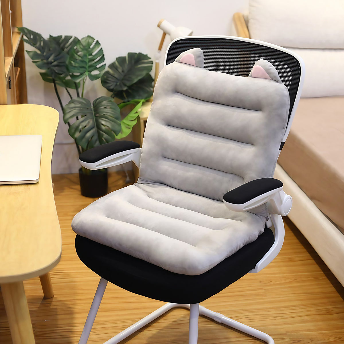 Coussin orthopédique d'assise en mousse à mémoire de forme, gris