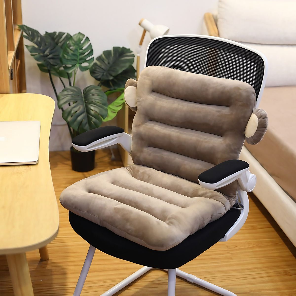 Coussin orthopédique d'assise en mousse à mémoire de forme, marron