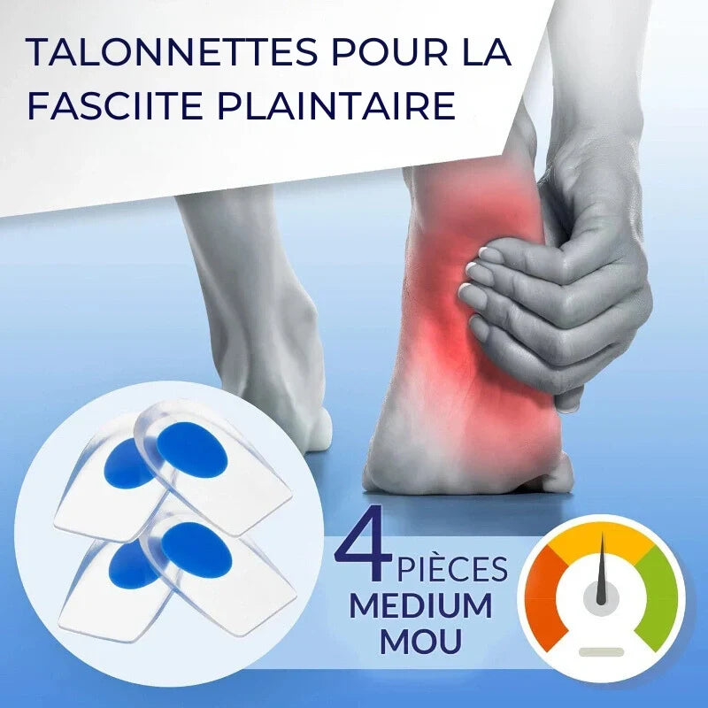 Talonnettes en gel de silicone, lot de 3 paires, deux tailles