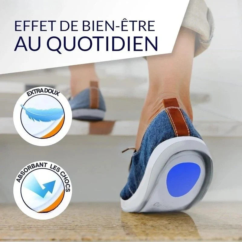Talonnettes en gel de silicone, lot de 3 paires, deux tailles