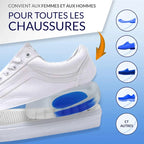 Talonnettes en gel de silicone, lot de 3 paires, deux tailles