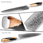 Couteau de chef style japonais, lame Damas VG10 de 8 pouces
