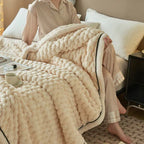 Couverture au toucher velouté, 120 x 200 ou 200 x 230 cm, blanc