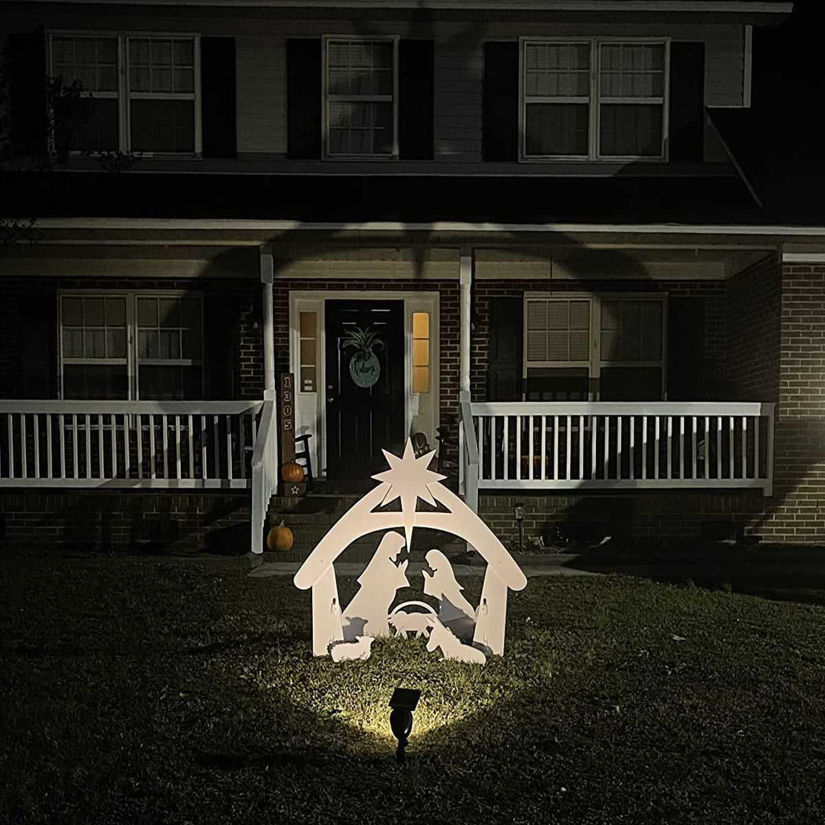 Crèche de Noël d'extérieur en PVC, silhouette lumineuse
