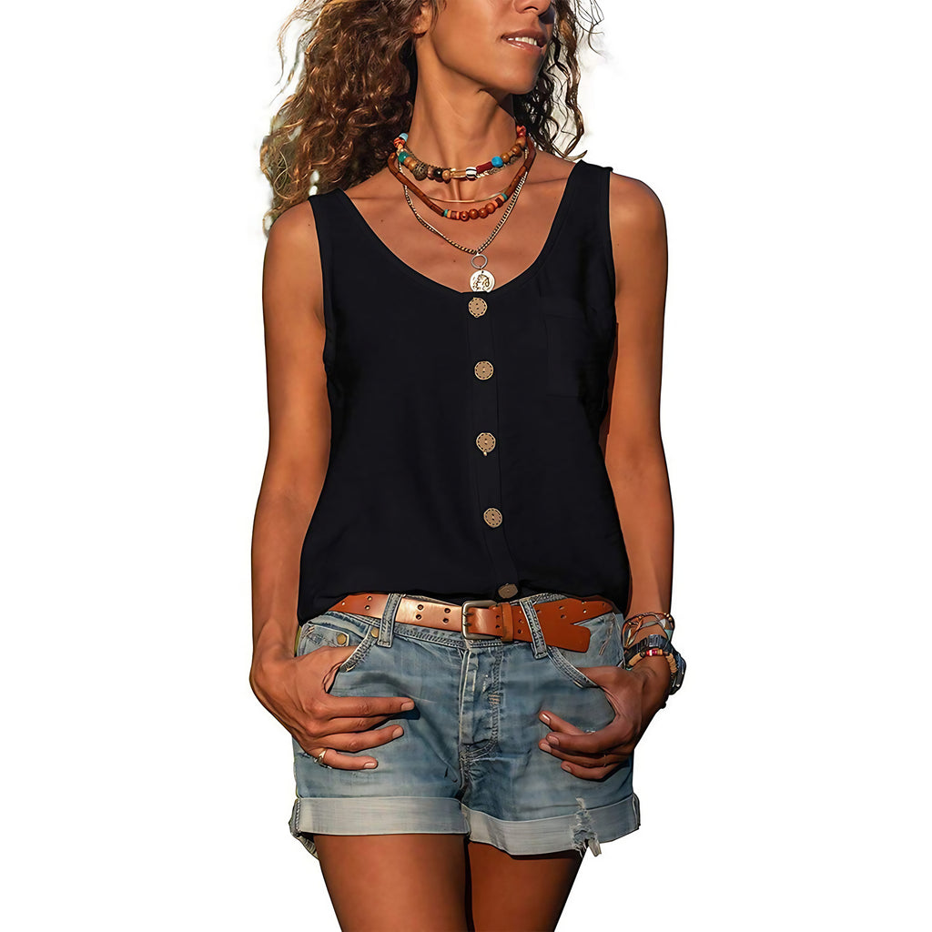 Débardeur femme chic, sept coloris, du S au 3XL, noir