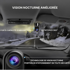 Dashcam voiture avec GPS, aide à la conduite et commande vocale