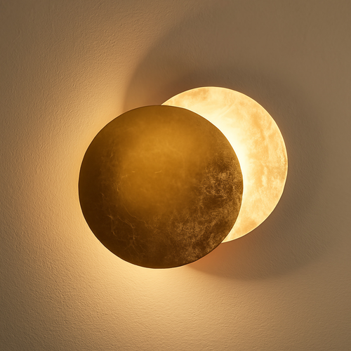 Applique murale effet éclipse, disque de 20 cm, style scandinave