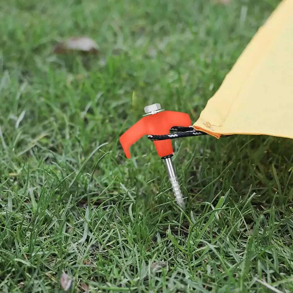 Piquets de tente à visser en acier au carbone, coloris orange
