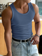 Débardeur homme coupe slim, cinq coloris, du S au 5XL, bleu royal