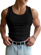 Débardeur homme coupe slim, cinq coloris, du S au 5XL, noir