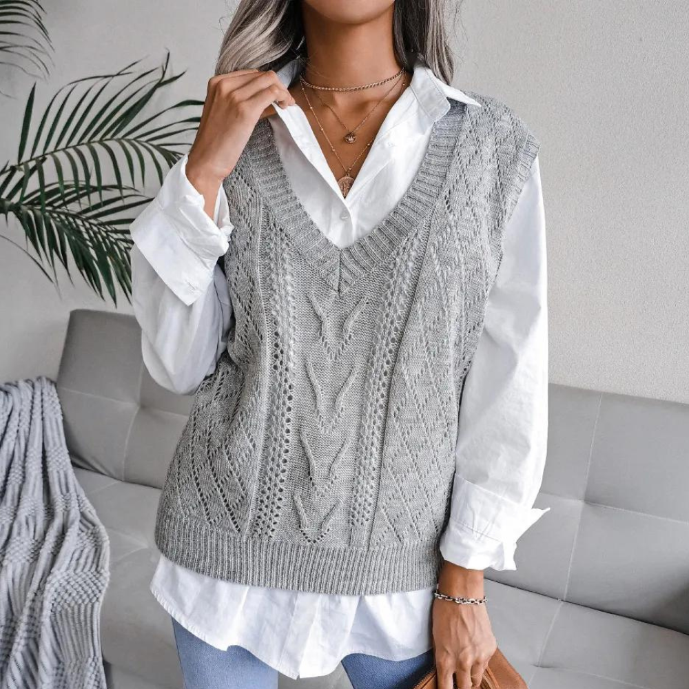 Débardeur femme col V sans manches, trois coloris, du XS au XL