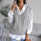 Débardeur femme col V sans manches, trois coloris, du XS au XL