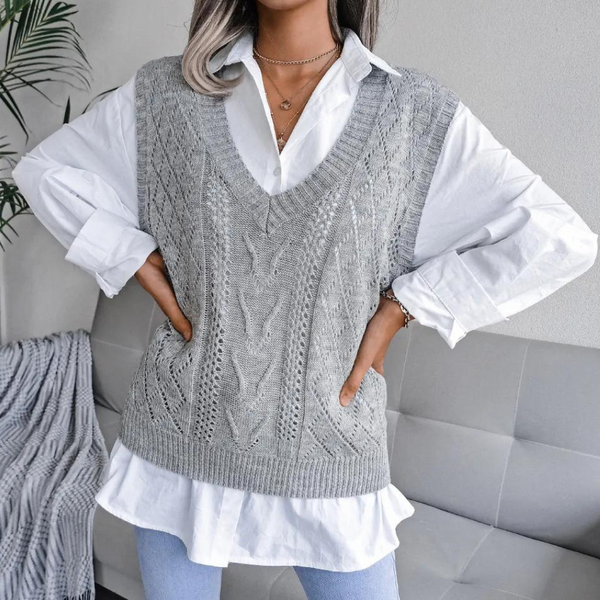 Débardeur femme col V sans manches, trois coloris, du XS au XL