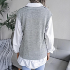 Débardeur femme col V sans manches, trois coloris, du XS au XL