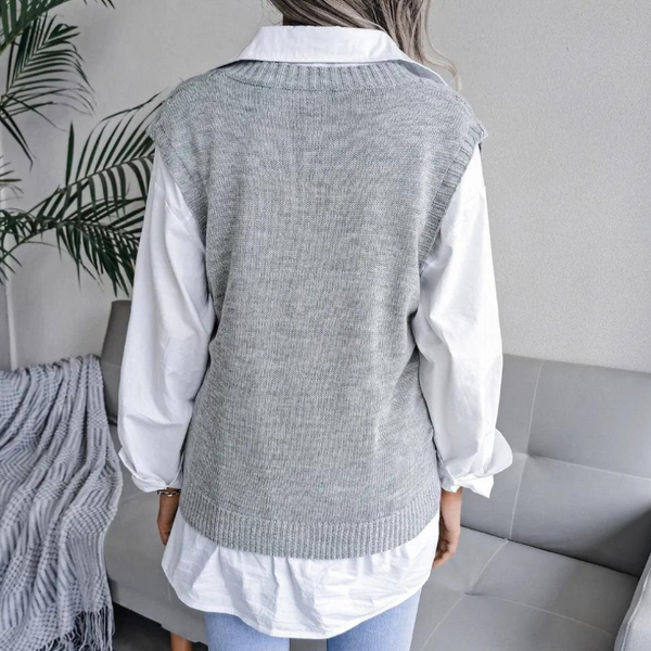 Débardeur femme col V sans manches, trois coloris, du XS au XL