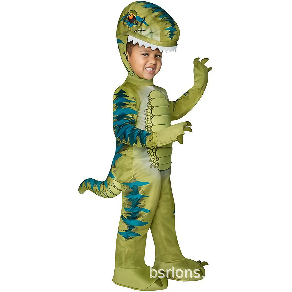 Déguisement dinosaure enfant, onze coloris, du S au XL, vert clair